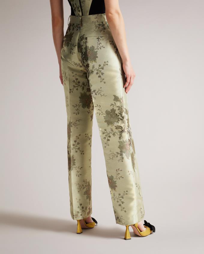 Pantalon Ted Baker Wide Leg Floral Suit Marron Femme | BQA-21534092